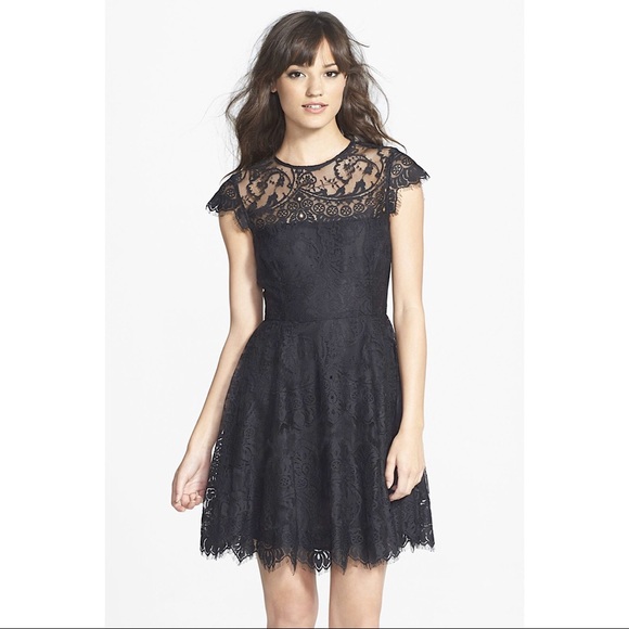 women's black fit and flare dress